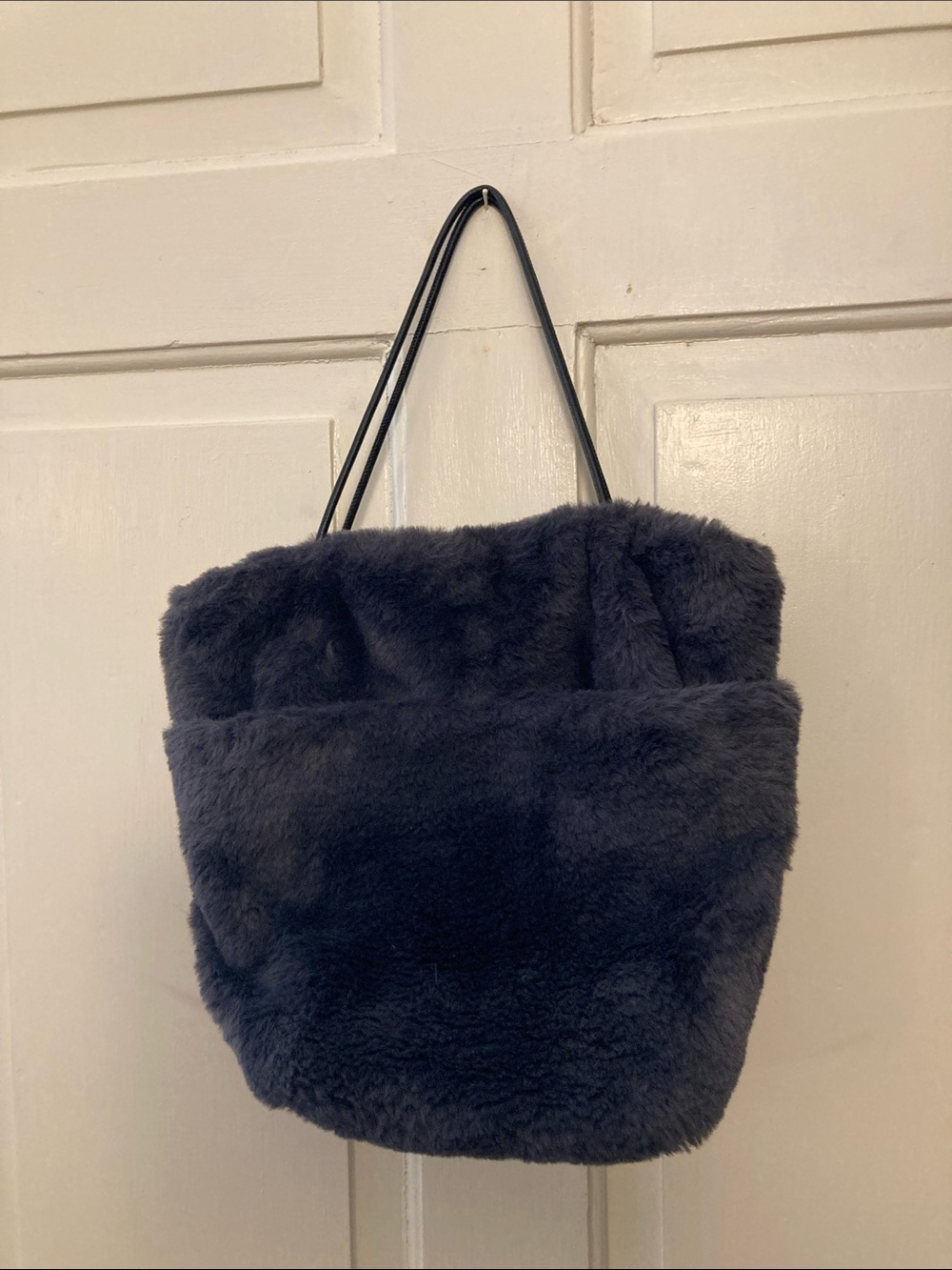 Faux Fur Tote Bag in Dark Gray